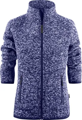 Produktbild von Damen Strickfleecejacke in Melange-Optik, schwere Qualität, mit Reißverschlusstaschen