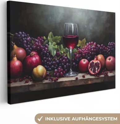 Produktbild von Wanddeko 60x40 cm - Stilleben - Obst, Leinwand Bilder Wohnzimmer