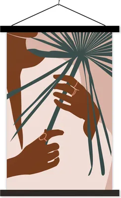 Produktbild von MuchoWow® Textilposter Frau - Pflanze - Sommer 40x60 cm mit schwarzem Rahmen - Wanddekorationen