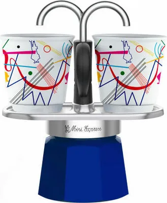Produktbild von Bialetti Espressokocher Set Mini Express Kandinsky + 2 Espressobecher