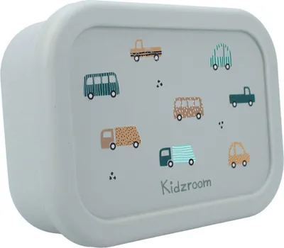 Produktbild von Kidzroom Kinder Lunchbox aus Silikon – Brotdose mit Auto-Print & 3 Fächern