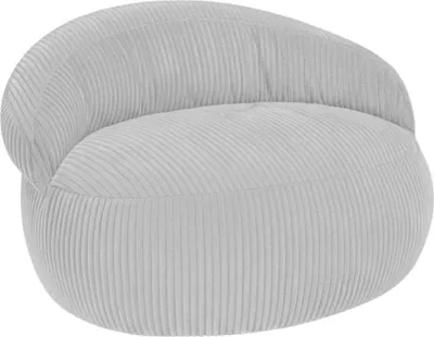 Image de Pouf XXL déhoussable en velours côtelé BANANAIR 110x100 cm gris clair