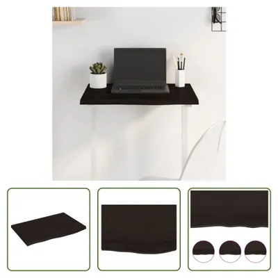 Produktbild von The Living Store Tischplatte Dunkelbraun 60x40x2 cm Massivholz Eiche Behandelt