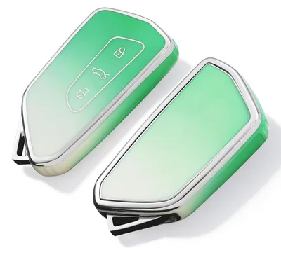 Image de Coque de protection en TPU, finition brillante, dégradé de couleurs vert, pour clés de voiture, compatible avec les modèles VW Golf 8, Seat Leon MK4 et Skoda Octavia