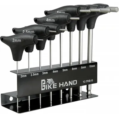 Produktbild von Innensechskantschlüssel Set 8 Teile mit T-Griff, 2-10mm, Chrom-Vanadium-Stahl, Werkzeughalter