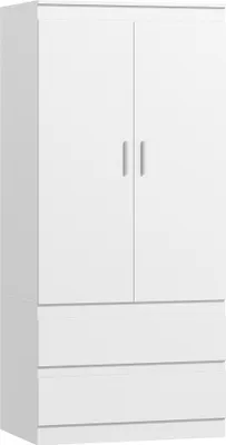 Produktbild von Schlafzimmer-Garderobe mit 2 Türen, 2 Schubladen, 3 Fächer, Holz, Weiß