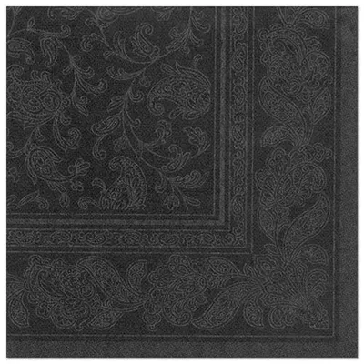 Produktbild von Papstar Servietten "ROYAL Collection" 1/4-Falz 40 cm x 40 cm schwarz "Ornaments", 5 x 50 Stück