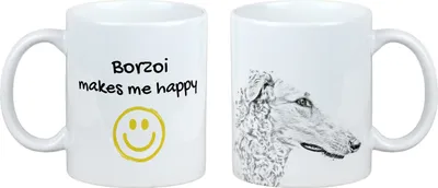 Immagine prodotto di Barsoi, levriero russo, Barzaia - Tazza con cane, tazza allegra per gli amanti dei cani, regalo personalizzato del marchio Art-Dog