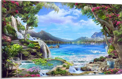 Produktbild von Herdabdeckplatte 80x52cm 1-teilig Glaskeramikkochfeld-Abdeckung Spritzschutz, Landschaft Bunt