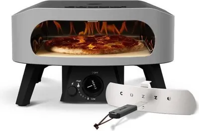 Image de Four à Pizza Gaz Cozze 13", 6 KW, 50 x 50 x 29,5 cm, Jusqu'à 450°C, Thermomètre Inclus