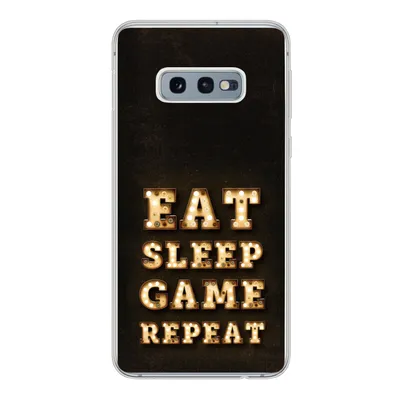 Produktbild von MuchoWow® Handyhülle Schutzhülle Hülle für Samsung Galaxy S10e Spiele - Spiele - Zitate - Sprichwörter - Eat sleep game repeat Silikon Softcase Handy Hülle - Handy