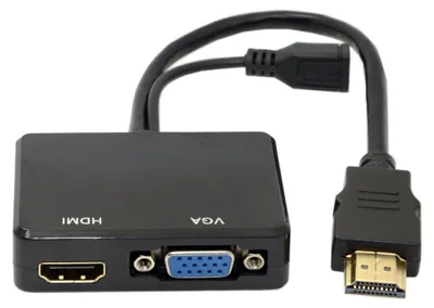 Productafbeelding van HDMI naar VGA & HDMI Vrouwelijke Splitter met Audio Video Kabel Converter