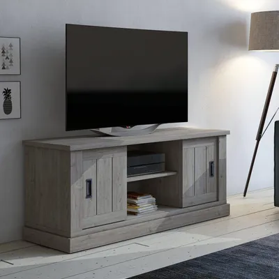 Image de Mesola - Meuble TV, 45x46x60h cm Chêne Gris, une Étagère