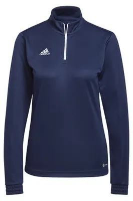 Image de Adidas - Sweat-shirt « Entrada 22 » avec fermeture éclair courte pour femmes - Entraînement PP1993 (S) (bleu marine foncé)