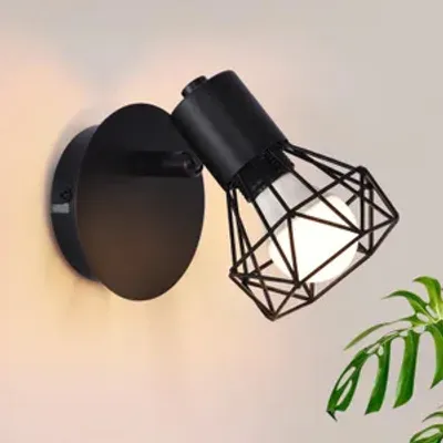Zdjęcie produktu dla ZMH Reflektor Sufitowy Czarny 1 Płomienny Reflektor Ścienny Reflektor Ścienny E14 Vintage Regulowany 350° Retor Metalowy Klosz Kątowy Do Salonu Przedpokoju Sypialni