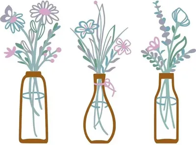 Produktbild von OKWISH Wandskulpturen 3er Set, Wanddekoration Metall, Blumen Wanddeko, Metall Wandvase mit Blumenmotiv, Herz & Blumen Wandkunst, Modern & elegant, Lila