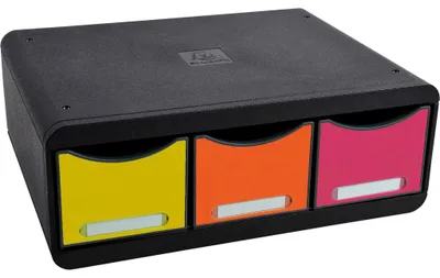 Produktbild von Exacompta TOOLBOX, Ablagemodul mit 3 Schubladen - Regenbogen - 318798D