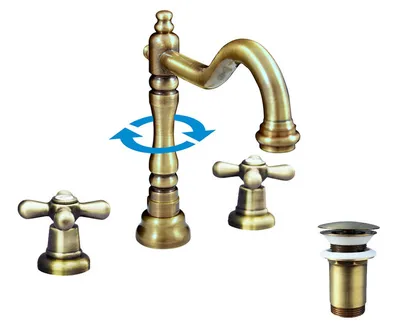 Obrázek produktu pro MORAVA RETRO - Umyvadlová baterie s výpustí, Stará mosaz (Bronz) MK132.0SM, RAV Slezák