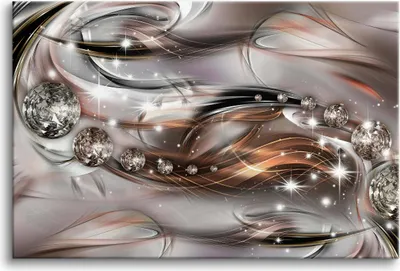 Produktbild von Abstraktes Leinwandbild Glamour Diamanten Silber Kupfer Modernes Interieur 80x120