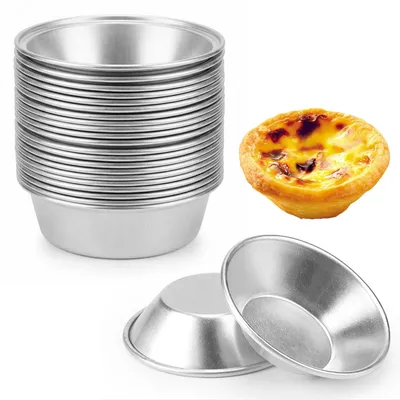 25 Alu-Eierkuchenformen, antihaftbeschichtet, rund, 7,3 cm