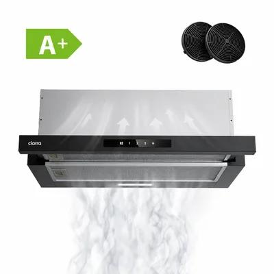 Obrázok produktu pre CIARRA Teleskopický digestor 60 cm | Energetická trieda A+ | Dotykové ovládanie | LED | Odsávanie & Recirkulácia, Obrázok generovaný UI