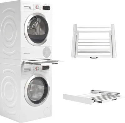 Produktbild von Wasophoogte® Zwischenbaurahmen Waschmaschine Trockner - Stapelkit für Waschmaschine und Trockner - Universeller Verbindungsrahmen