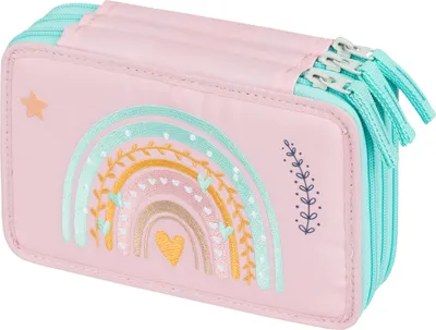 Produktbild von BAAGL Federmäppchen 3-Fach Regenbogen Rosa