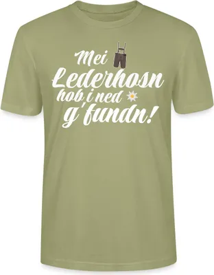 Produktbild von Spreadshirt Bayern Lederhose Ersatz Volksfest Trachtenshirt Uni Bio T-Shirt, XL, Nebelgrün