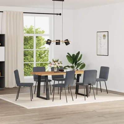 Produktbild von vidaXL Esszimmerstühle 6 Stk. Dunkelgrau Samt