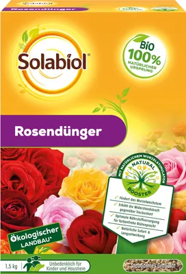 Produktbild von Solabiol Rosendünger mit Wurzelstimulator 1,5 kg Packung