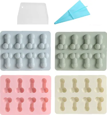 Produktbild von 4-teilige Kreative Backform Für Schokolade, Süßigkeiten, Gelee, Eiswürfel, Gelatine, Hundeleckereien, Kuchendekoration Für Weihnachten, Halloween, Valentinstag, Mit Spritzbeutel Und Schaber