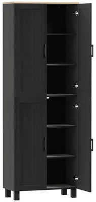 Immagine prodotto di Mobile Dispensa da Cucina 60x30x170,5 cm con 5 Ripiani Regolabili e 4 Ante in Legno Nero