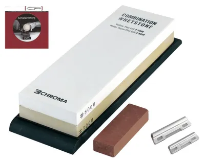 Produktbild von Chroma Schleifstein Körnung 3000/8000 + Schleifhilfe + Schleifanleitung