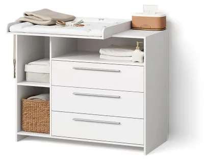Produktbild von Wickelkommode Livinity Nera Weiß mit Wickelaufsatz, Model 62485