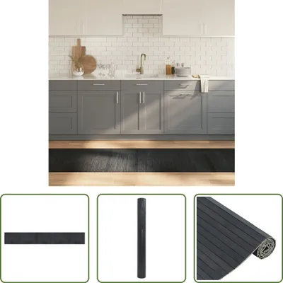 Produktbild von The Living Store Teppich Rechteckig Grau 70x500 cm Bambus