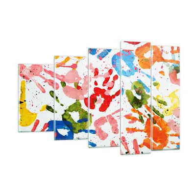 Produktbild von Bilder auf glas - Drucke Hände Komposition mehrfarbig - 150x100cm - Glasbilder - Wandbilder - Kunstdruck - Wanddekoration aus Glas - Glas Bilder - Wandbild auf Glas - GEG150x100-2876