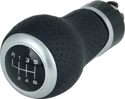 Produktbild von Schaltknauf Schalthebel Leder 6 Gang für VW Passat B5 B6 B7 362 365 Touran VW Golf 4 IV 5 V 6 VI 7 VII Polo 6N 6R Knauf Hebel perforiert Schwarz Silber