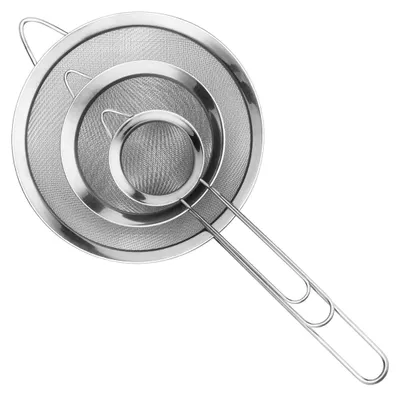 Produktbild von Edelstahlsiebset 3 Stück Feinmaschig Für Mehlsieben Und Sojadrinkfiltern