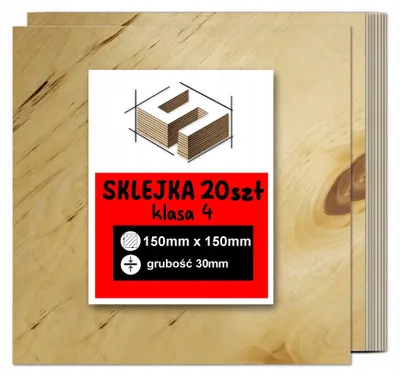 Productafbeelding van Vierkante berkenmultiplexplaten voor lasergraveren – CNC-frezen, modelbouw, figuurzagen, houtbranden, beschilderen, decoupage en knutselen – kwaliteit 4 – 15 × 15 cm (150 × 150 mm) – 30 mm – 20 stuks