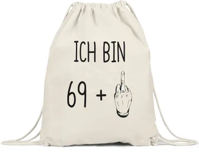 Produktbild von 70. Geburtstag Turnbeutel Gymsack Mittelfinger Humorvolle Geschenkidee Runder Geburtstag 70 Jahre Alt Originell