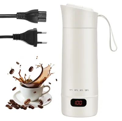 Mini-Reisewasserkocher 400 ml, 300 W, Edelstahl 304, weiß