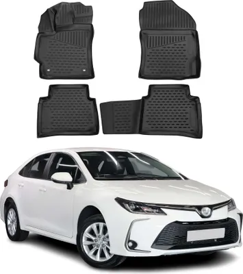 Productafbeelding van OMAC vloermatten voor Toyota Corolla stationwagen, modeljaren 2019-2025, van rubber, kleur zwart