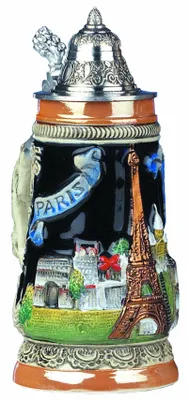 Bierglas Paris Reliefseidel 0,25 L mit Deckel
