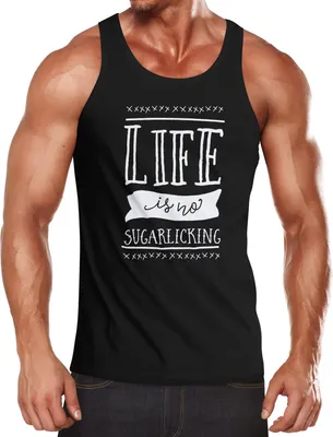Produktbild von Herren Tanktop Life is no sugarlicking Sprüche Spruch Moonworks®