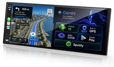 Obrázek produktu pro Navigační systém do auta – 11palcová bezdrátová obrazovka CarPlay – operační systém Android 15 s Google Play