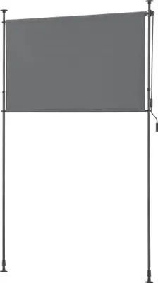Produktbild von Außenrollo Cimarra 200 x 270 cm Balkonrollo Senkrechtmarkise mit Handkurbel Sichtschutz witterungsbeständig Stahlgestell Dunkelgrau
