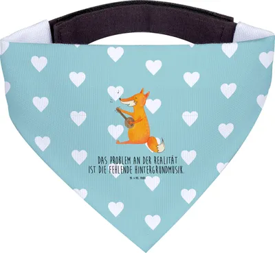 Produktbild von Mr. & Mrs. Panda Tuch Fuchs Gitarre - Türkis Pastell - Geschenk, Sänger, Hundehalstuch, Hunde Halstuch, Hund, Singen, Für, Optimistisch, Lagerfeuer, Musik