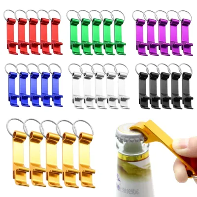 Produktbild von Solidchoice – Set mit 35 Mini-Flaschenöffnern aus Aluminium, als Schlüsselanhänger