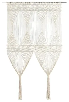 Image de Rideau en macramé, 140 x 240 cm, en coton, couleur crème
