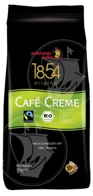 Image de Schirmer 1854 TransFair Cafe CremeFairtrade - 1kg de café en grains, 100% Arabica